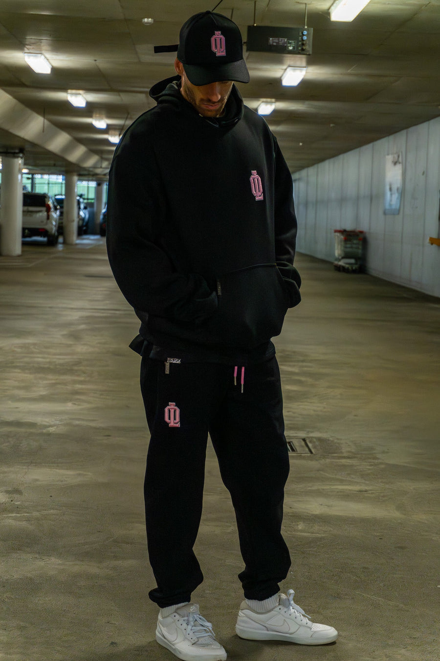 OL SERIES SWEATPANTS - PITCH BLACK FT. PINK - On Lock Apparel XS SWEATPANTS