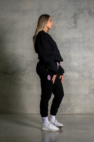 OL SERIES SWEATPANTS - PITCH BLACK FT. PINK - On Lock Apparel XS SWEATPANTS