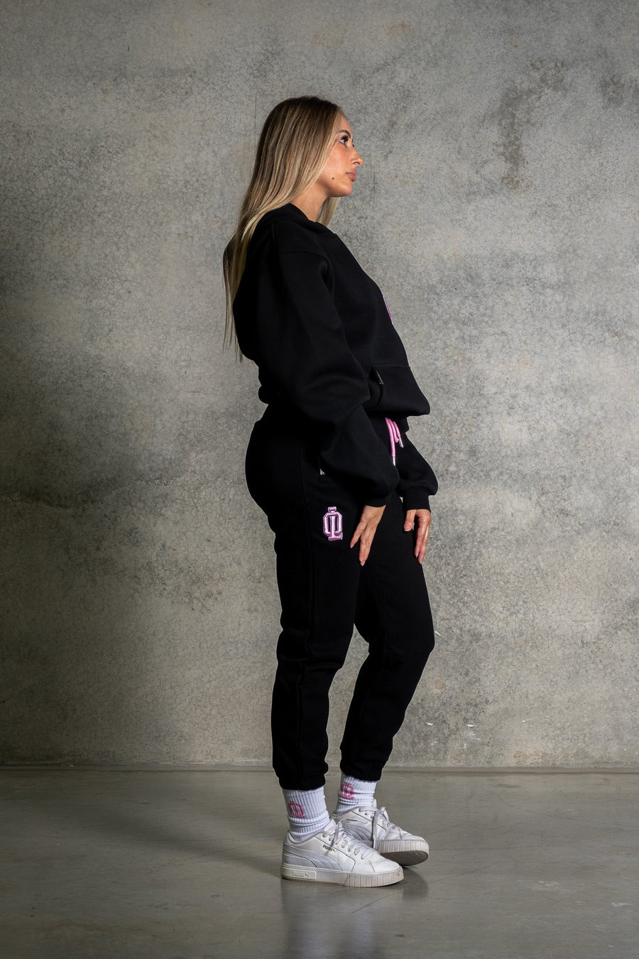 OL SERIES SWEATPANTS - PITCH BLACK FT. PINK - On Lock Apparel XS SWEATPANTS