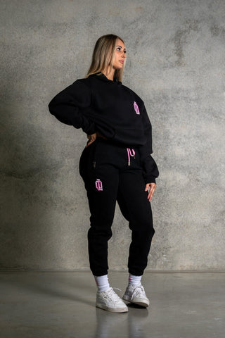 OL SERIES SWEATPANTS - PITCH BLACK FT. PINK - On Lock Apparel XS SWEATPANTS