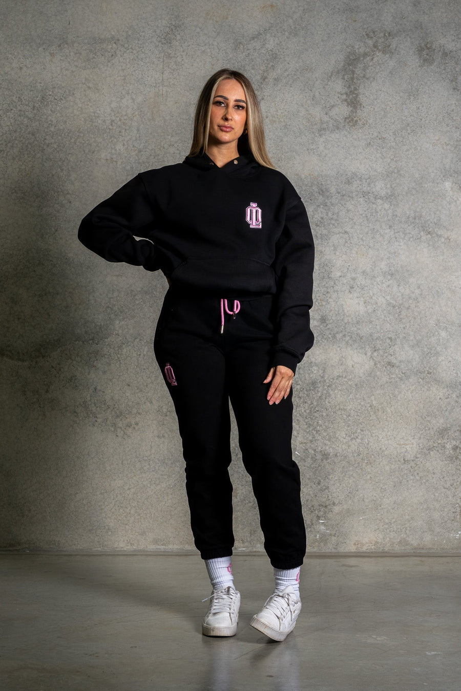 OL SERIES SWEATPANTS - PITCH BLACK FT. PINK - On Lock Apparel XS SWEATPANTS