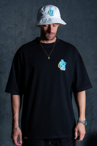 OL SERIES TEE - PITCH BLACK FT. ARCTIC BLUE - TEESOn Lock Apparel35751853531377