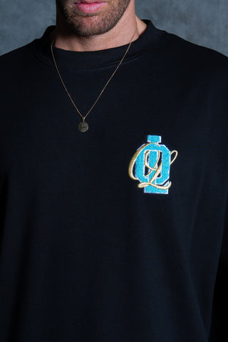 OL SERIES TEE - PITCH BLACK FT. ARCTIC BLUE - TEESOn Lock Apparel35751853531377