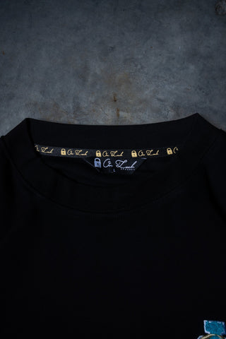 OL SERIES TEE - PITCH BLACK FT. ARCTIC BLUE - TEESOn Lock Apparel35751853531377