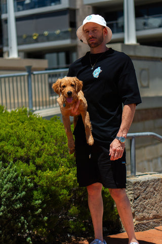 OL SERIES TEE - PITCH BLACK FT. ARCTIC BLUE - TEESOn Lock Apparel35751853531377