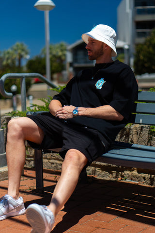 OL SERIES TEE - PITCH BLACK FT. ARCTIC BLUE - TEESOn Lock Apparel35751853531377