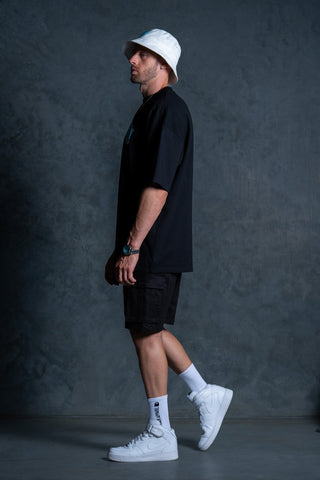 OL SERIES TEE - PITCH BLACK FT. ARCTIC BLUE - TEESOn Lock Apparel35751853531377