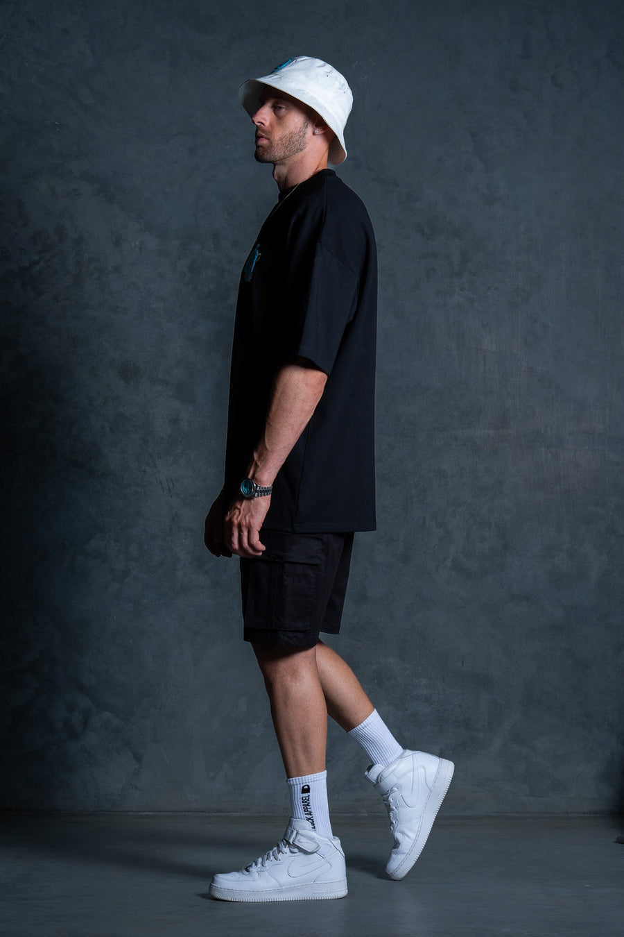OL SERIES TEE - PITCH BLACK FT. ARCTIC BLUE - TEESOn Lock Apparel35751853531377