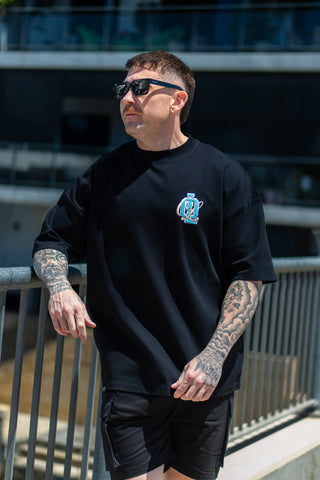 OL SERIES TEE - PITCH BLACK FT. ARCTIC BLUE - TEESOn Lock Apparel35751853531377