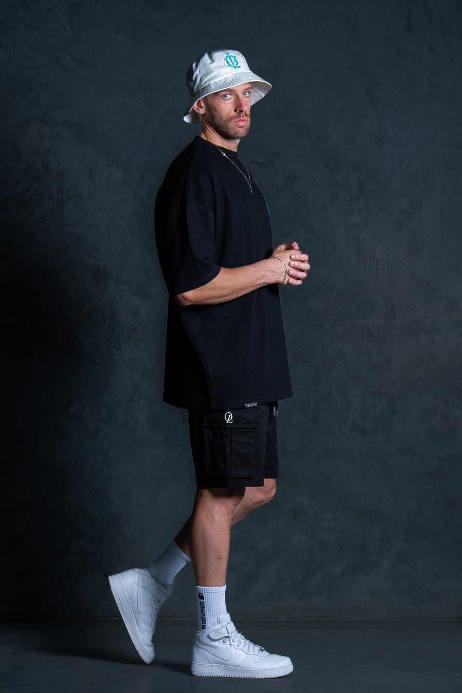 OL SERIES TEE - PITCH BLACK FT. ARCTIC BLUE - TEESOn Lock Apparel35751853531377