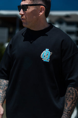 OL SERIES TEE - PITCH BLACK FT. ARCTIC BLUE - TEESOn Lock Apparel35751853531377