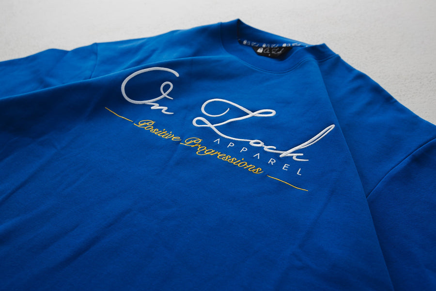 POSITIVE PROGRESSIONS TEE - COBALT BLUE - On Lock Apparel XS TEES