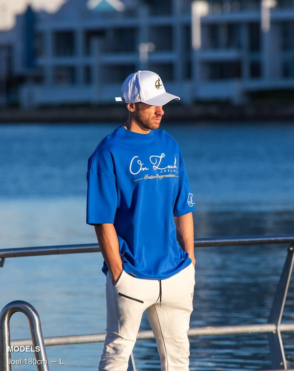 POSITIVE PROGRESSIONS TEE - COBALT BLUE
