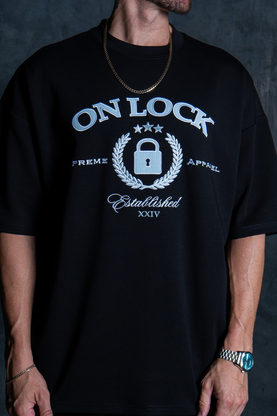 SUPREME TEE - BLACK FT. BB BLUE - TEESOn Lock Apparel35751854034065