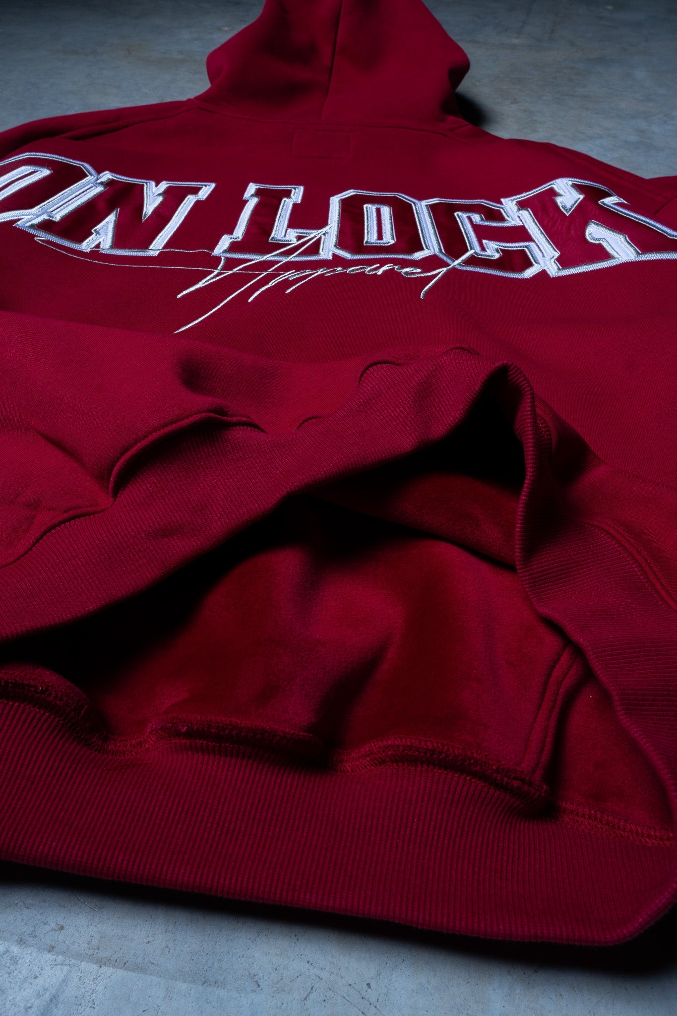 On Lock hoodie fabric detail